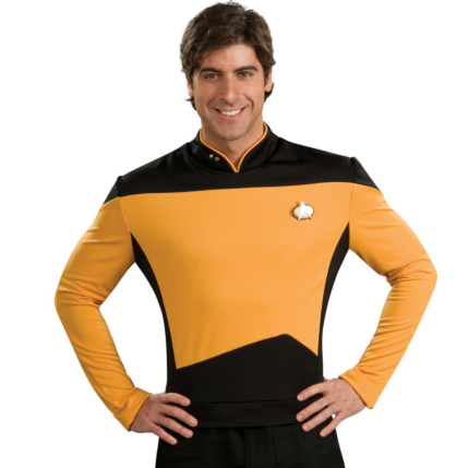 Star Trek Next Generation Gold Shirt Deluxe Adult Costume - Click Image to Close