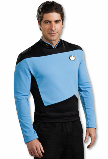Star Trek Next Generation Blue Shirt Deluxe Adult Costume - Click Image to Close