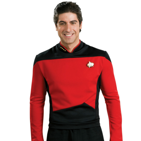 Star Trek Next Generation Red Shirt Deluxe Adult Costume - Click Image to Close