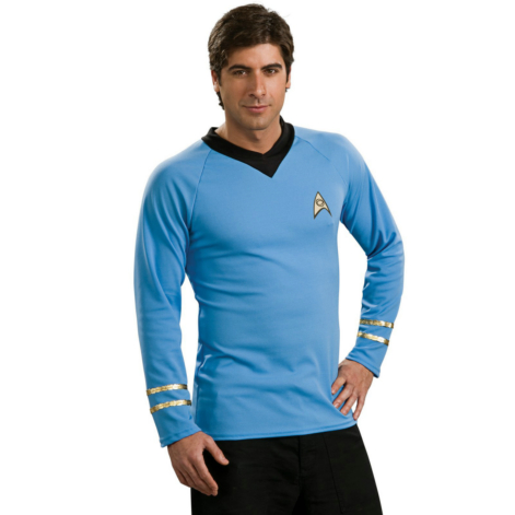 Star Trek Classic Blue Shirt Deluxe Adult Costume - Click Image to Close