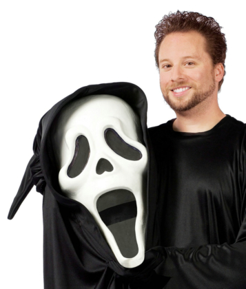 Bobble Head Ghost Face Adult Costume - Click Image to Close