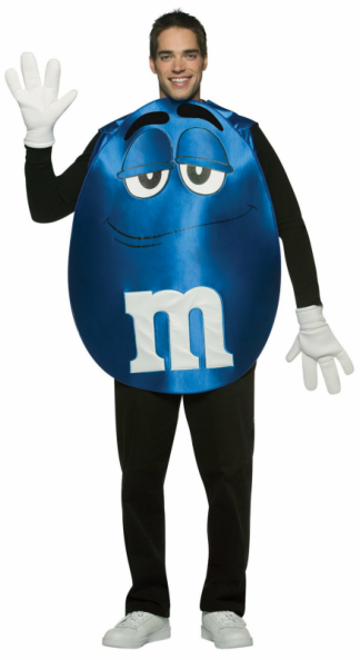 M&Ms Blue Poncho Adult Costume - Click Image to Close