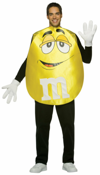 M&Ms Yellow Poncho Adult Costume - Click Image to Close