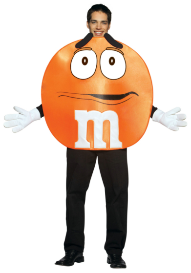 M&Ms Orange Poncho Adult Costume - Click Image to Close