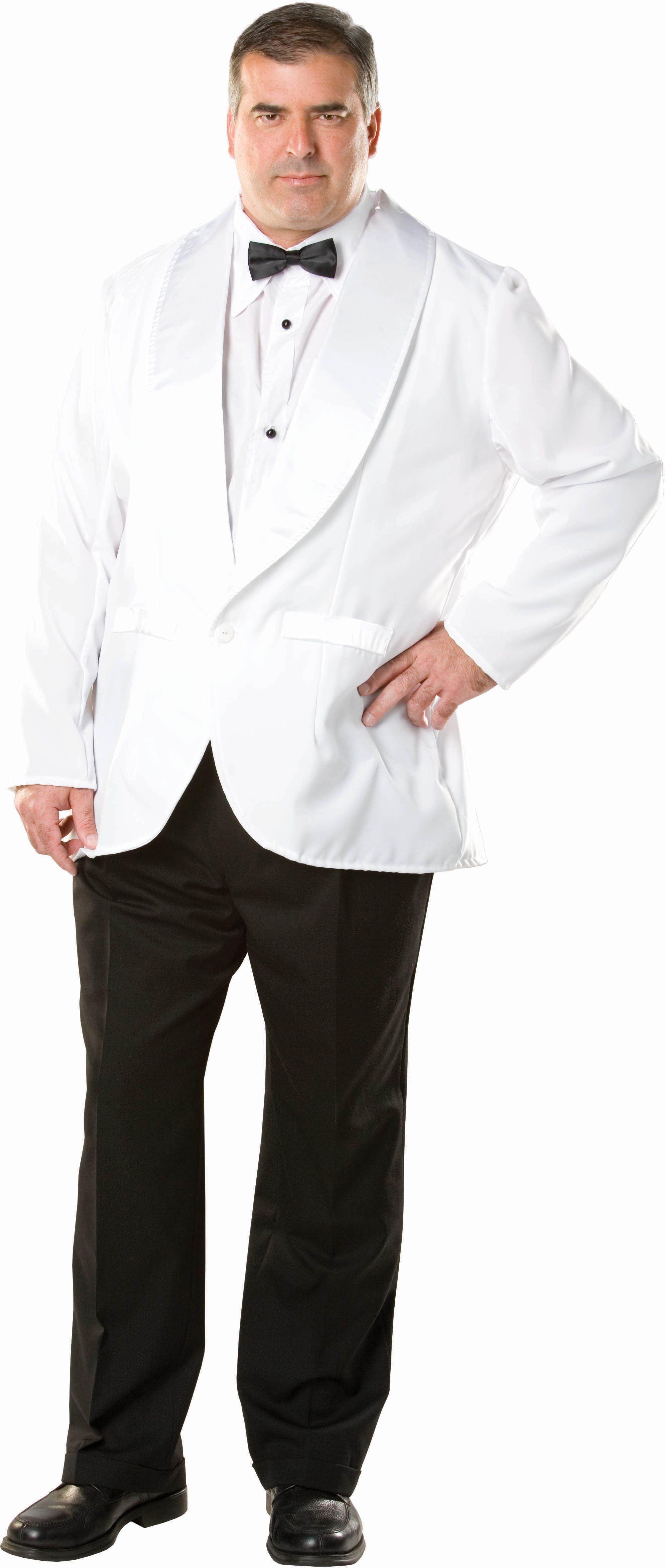 White Dinner Jacket Adult Plus Costume - DO NOT ACTIVATE - Click Image to Close