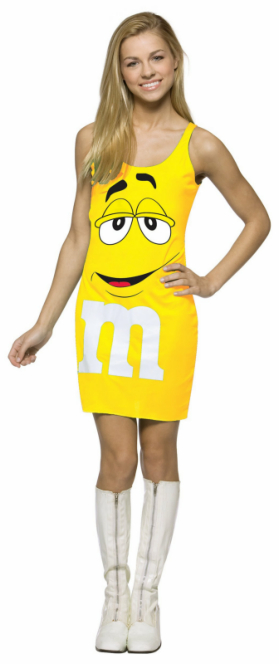 M&M Yellow Tank Dress Teen Costume - Click Image to Close