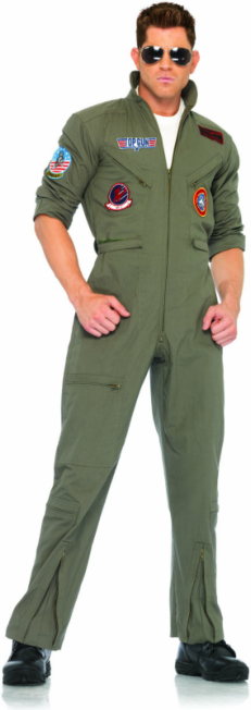 Top Gun Men's Flight Suit Adult Costume - Click Image to Close