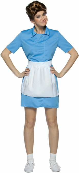 Brady Bunch Alice Adult Costume - Click Image to Close