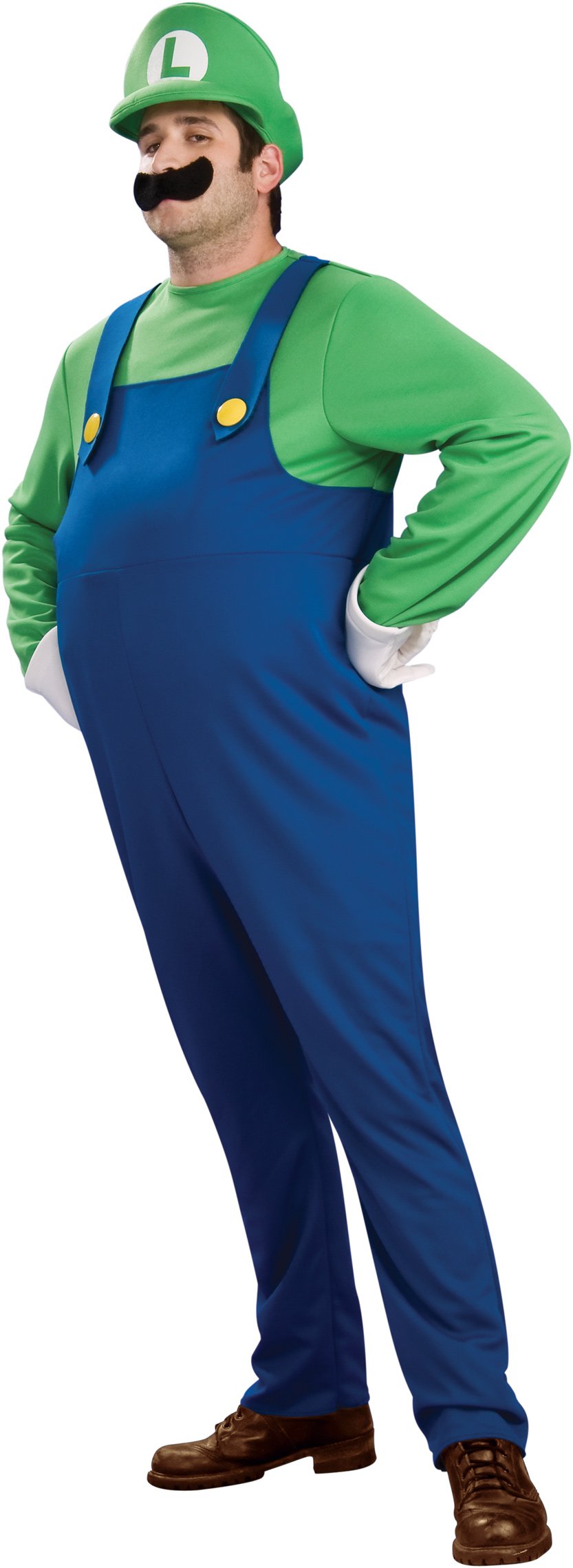 Super Mario Bros. - Deluxe Luigi Adult Plus Costume - Click Image to Close