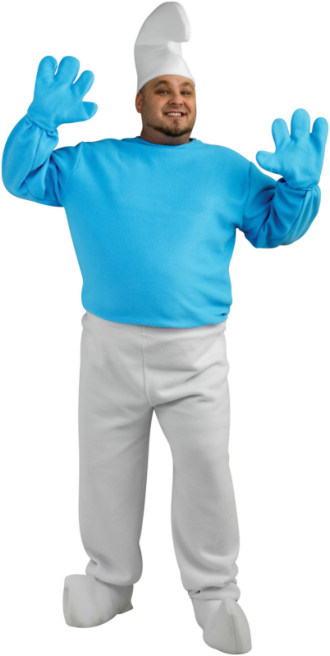 The Smurfs - Deluxe Smurf Plus Adult Costume - Click Image to Close