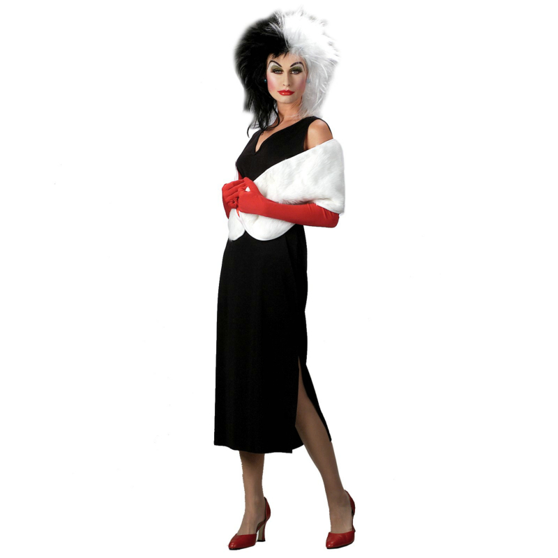 101 Dalmatians Disney Cruella De Vil Adult Costume - Click Image to Close