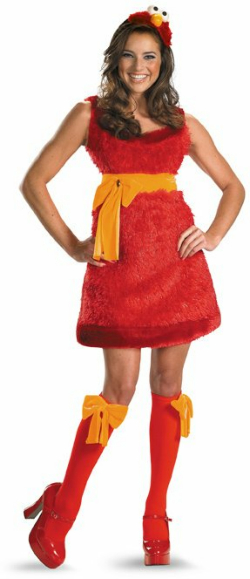 Sesame Street - Elmo Sassy Female Adult Costume - Click Image to Close