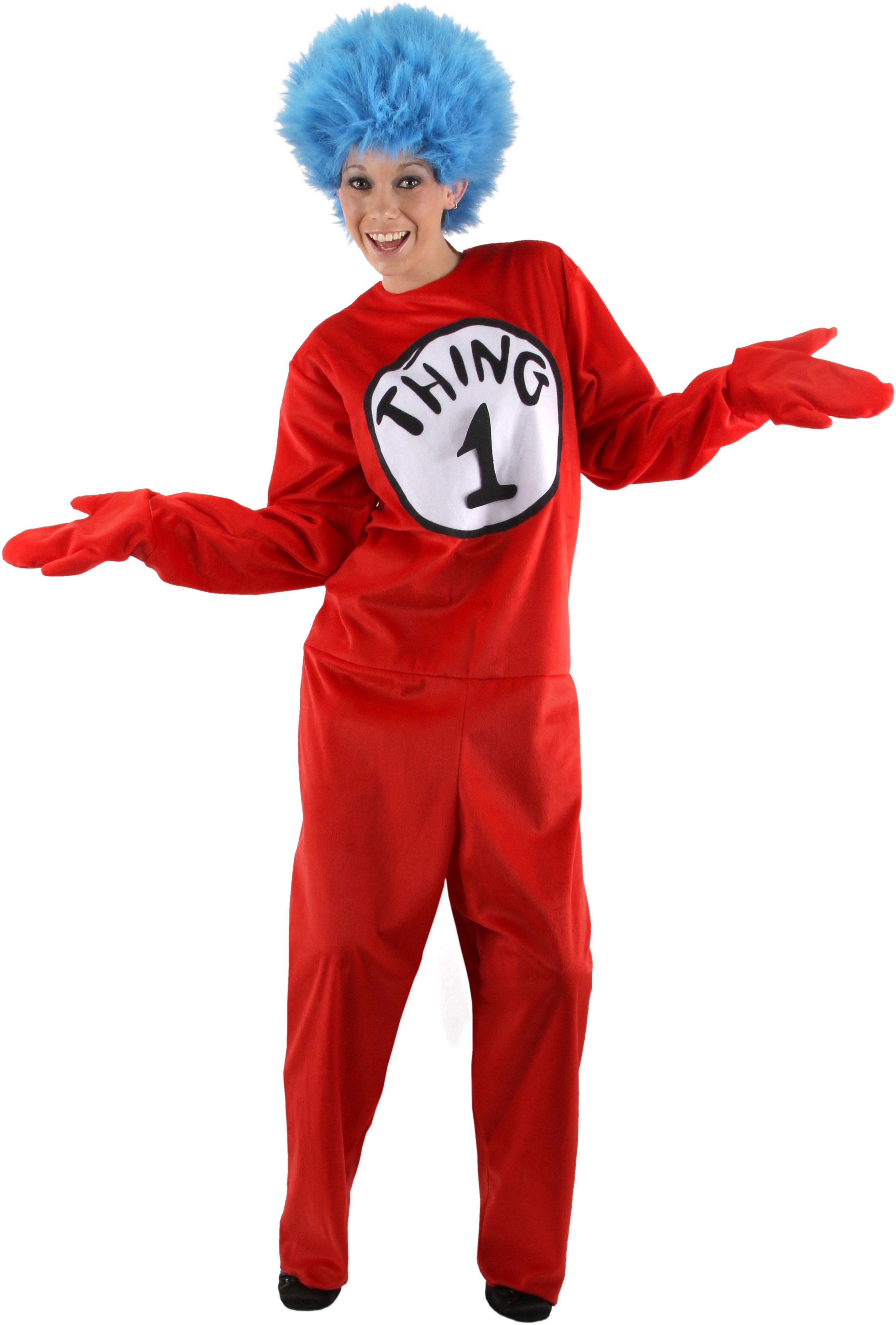 Dr. Seuss Thing 1 and 2 Adult Costume - Click Image to Close