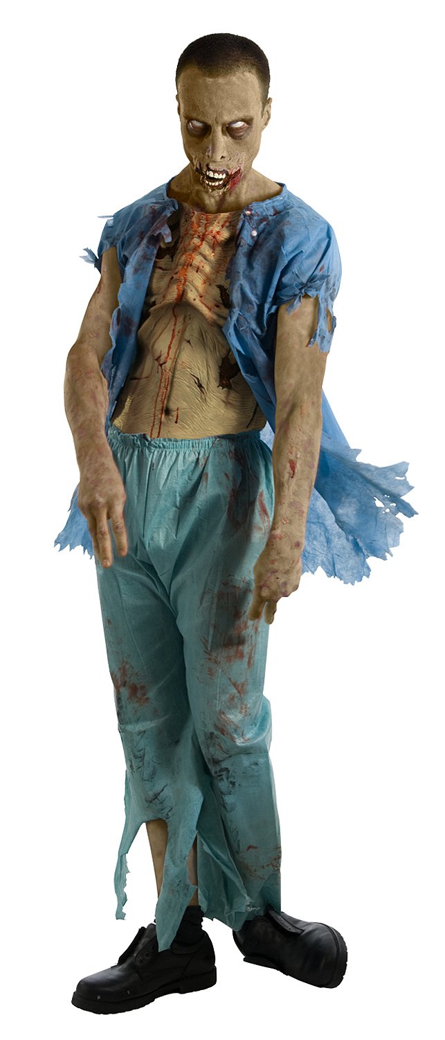 The Walking Dead - Patient's Gown With Molded Wounds Adult Costu - Click Image to Close