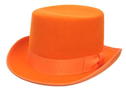 Deluxe Wool Orange Top Hat - Click Image to Close