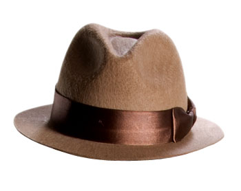 Fedora Costume Hat Brown Adult Rorschach or Indiana Jones 