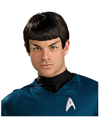 Spock Vinyl Wig with Ears - Click Image to Close