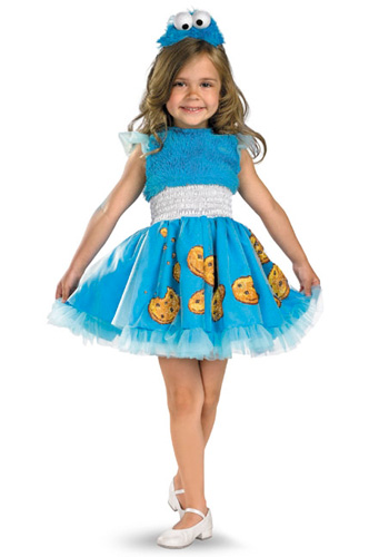 Girls Frilly Cookie Monster Costume - Click Image to Close