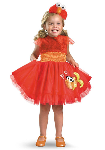 Girls Frilly Elmo Costume - Click Image to Close