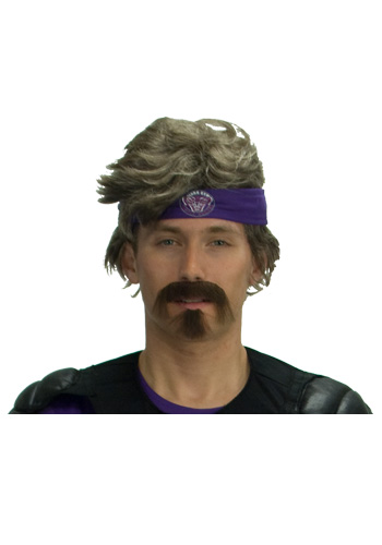 White Goodman Wig and Moustache - Click Image to Close