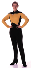 Next Generation Jumpsuit, Gold, Ladies Adult Costume - Click Image to Close