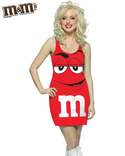 M&M Tank Dress Red Adult Costume - Click Image to Close