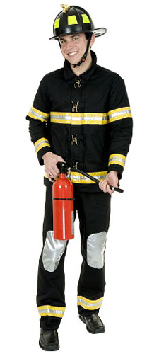 Black Fireman Costume - Click Image to Close