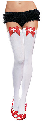 White Nurse Stockings - Click Image to Close