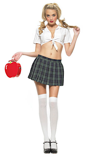 Sexy Plaid School Girl Costume - Click Image to Close