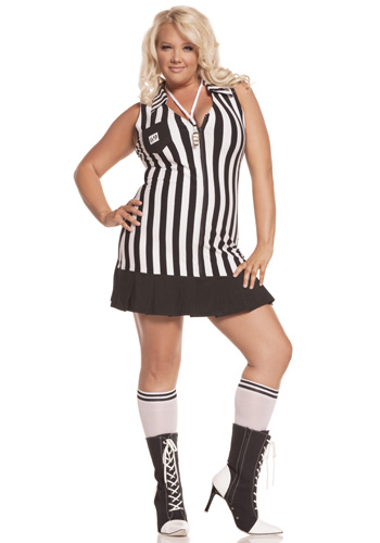 Plus Size Sexy Referee Costume - Click Image to Close