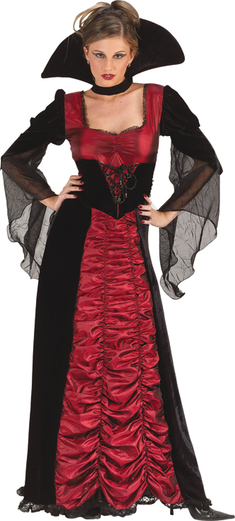 Taffeta Coffin Vampiress Adult Costume - Click Image to Close