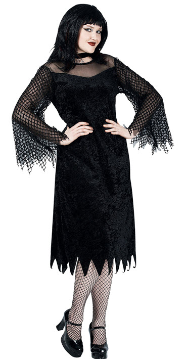 Vamp Robe With Mesh Sleeve Plus Size Costume Extra Large - Click Image to Close