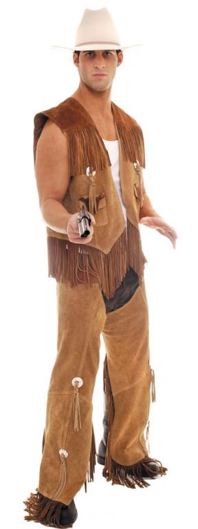 Cowboy Leather Vest/Chaps Set Adult Costume