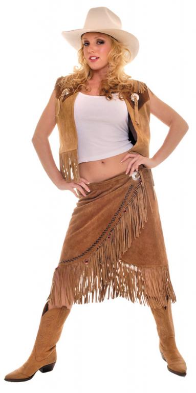 Cowgirl Vest Skirt Set Adult Costume