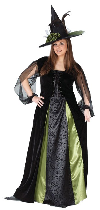 Goth Maiden Witch Plus Adult Costume - Click Image to Close