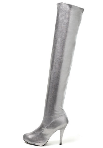 Sexy Silver Tin Woman Boots - Click Image to Close