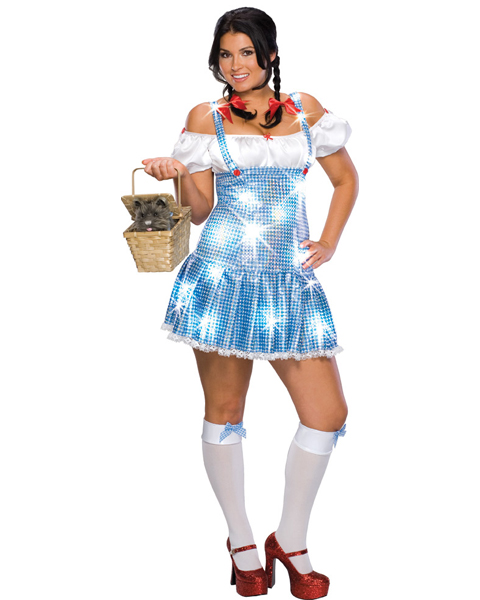 Womens Plus Glittering Dorothy Costume - Click Image to Close