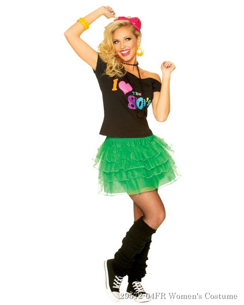 Green 80's Petticoat - Click Image to Close