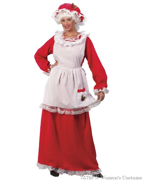 Womens Traditional Mrs Claus Costume - Click Image to Close