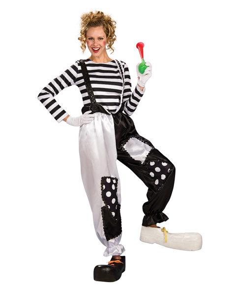 Black and White Clown Womens Costume - Click Image to Close