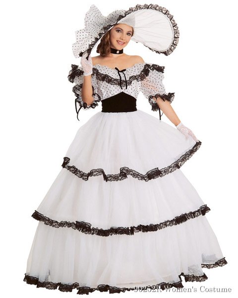 Black And White Southern Belle Womens Costume