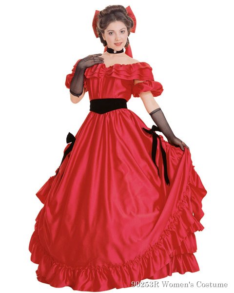 Red Southern Belle Womens Costume - Click Image to Close