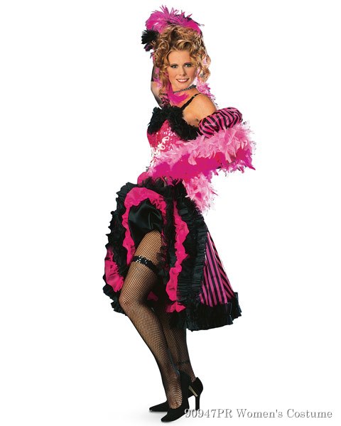 Cancan Girl Pink Womens Costume