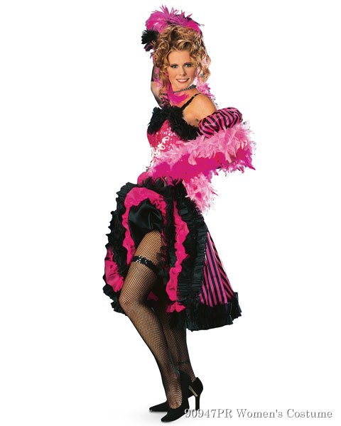 Cancan Girl Pink Womens Costume - Click Image to Close