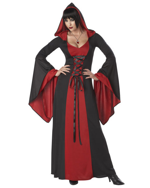 Adult Womens Deluxe Hooded Gown Costume - Click Image to Close