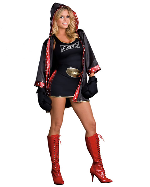 Sexy TKO Total Knockout Women's Boxer Costume - Click Image to Close