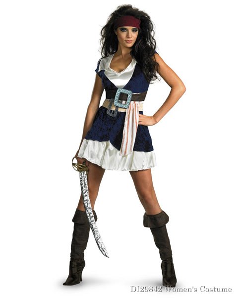 Sassy Pirates of the Caribbean Jack Sparrow Womens Costume - Click Image to Close