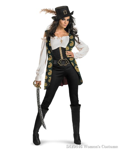 Deluxe Pirates of the Caribbean Angelica Womens Costume - Click Image to Close