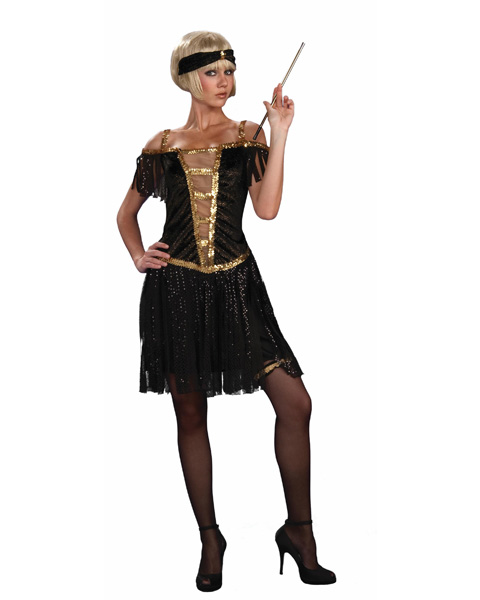 Adult Golden Glamour Flapper Costume - Click Image to Close