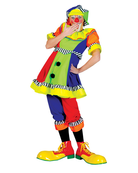 Womens Spanky Stripes Clown Costume